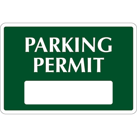 Lustre-Cal Static Cling Parking Permit Green 3in x 2in 1 Blank No Pad, 50PK 253442SCL1G0000
